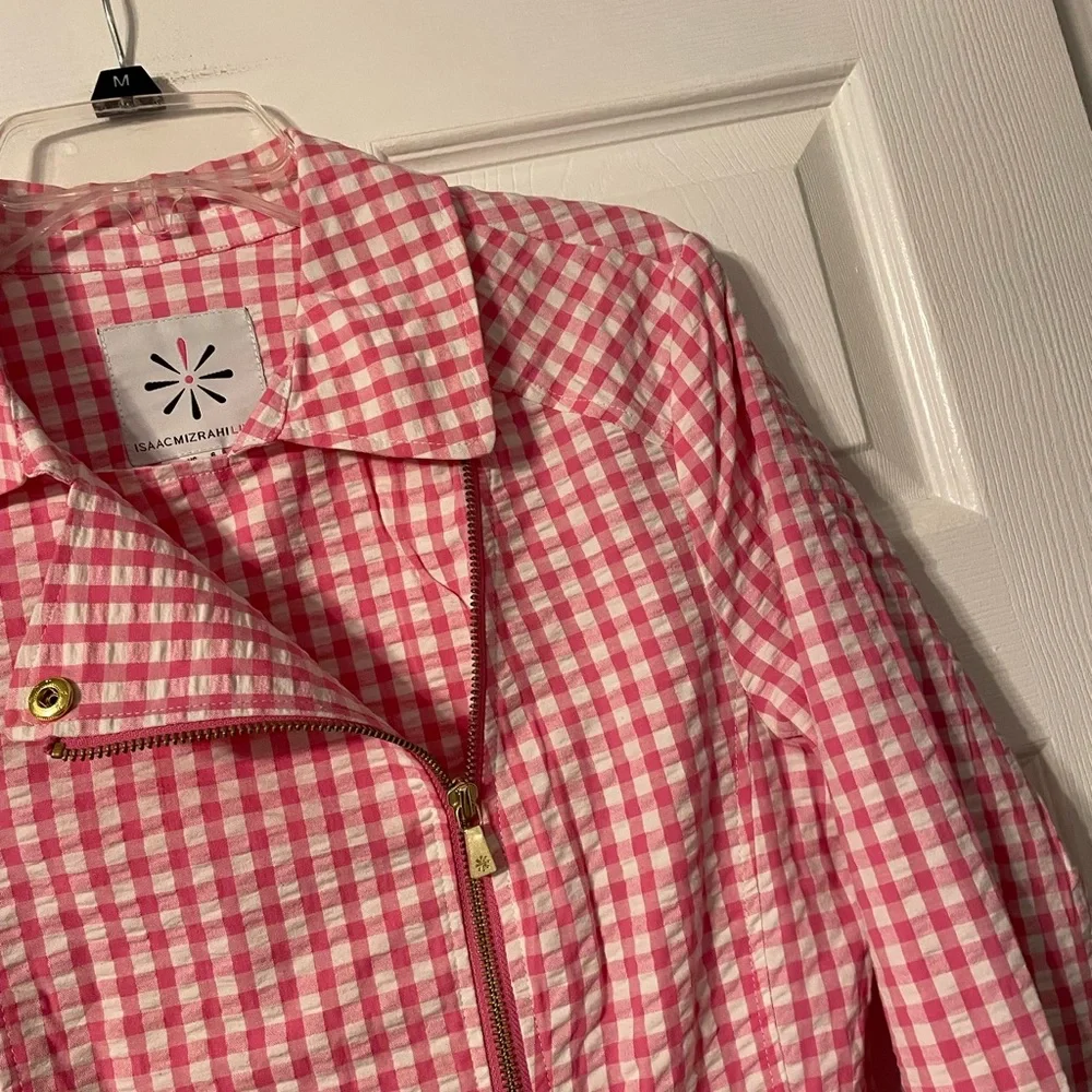 NWOT Issac Mizrahi Live Gingham Jacket - Picture 5 of 16